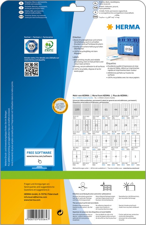 Actual product image Herma Shipping labels A4