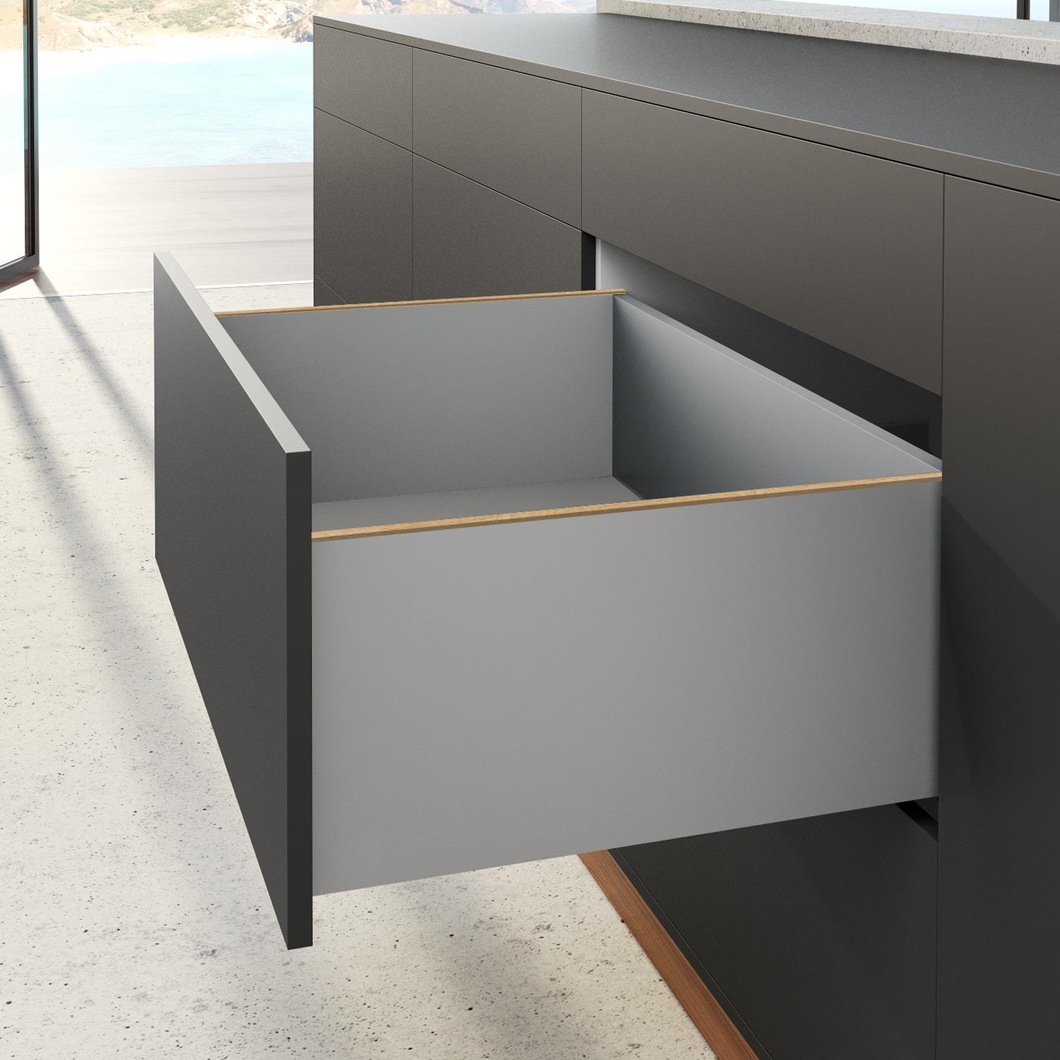 Hettich, Schubladenauszüge, Zargen-Set AvanTech YOU Höhe 251 mm, silber