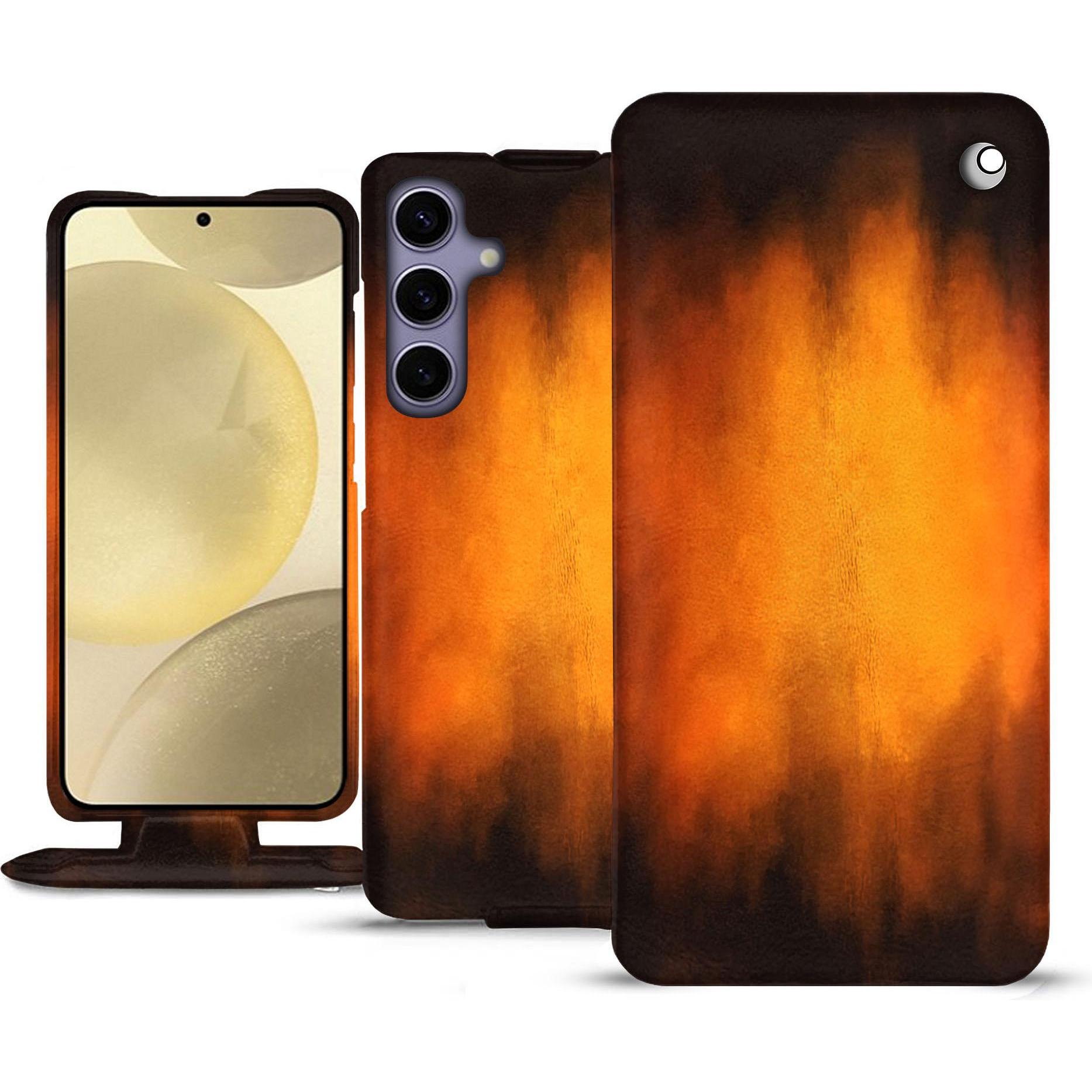 Thumbnail - Noreve Lederschutzhülle vertikal (Samsung Galaxy S24+), Smartphone Hülle, Violett