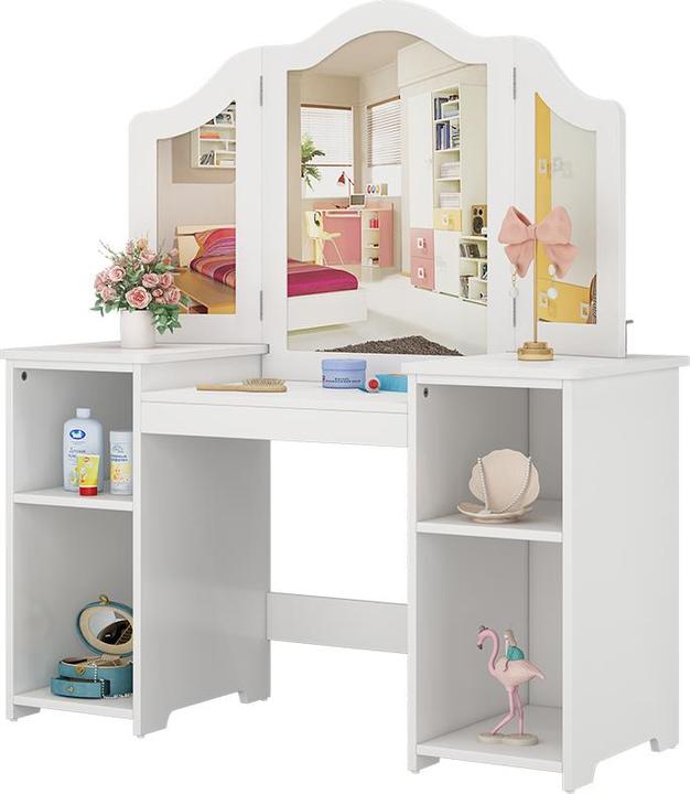 Actual product image Vicco make-up table for children Estella, White, 105 x 118 cm With mirror (41 x 105 x 118 cm)