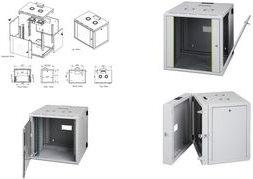 Actual product image Digitus Wall Mounting Cabinet Unique Series - double sectioned, pivoted (9 RU, 19 inch rack)