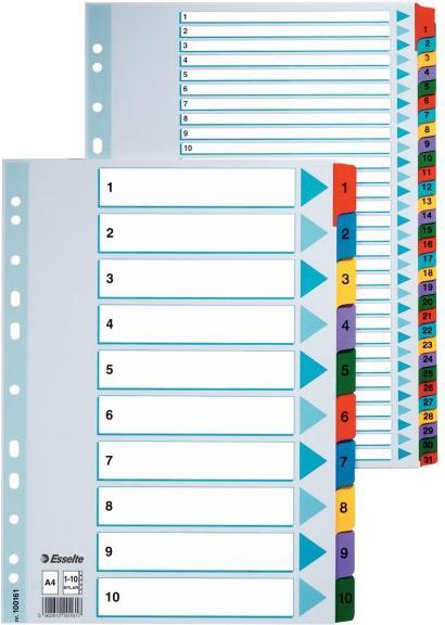 Esselte tarpikliai, skirti A4 Mylar, kartoniniai AZ abėcėlės tvarka (10K055F)