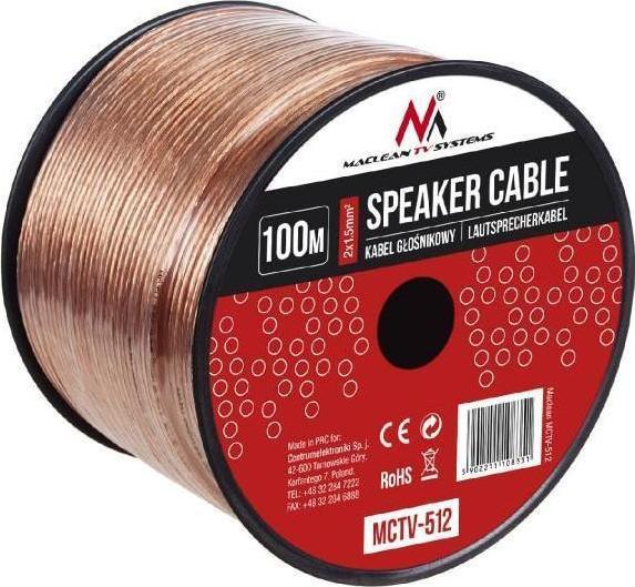 Maclean MCTV-512 MCTV-512 Câble de haut-parleur 100 m 2*1,5 mm2 (100 m, 3 mm²² mm)