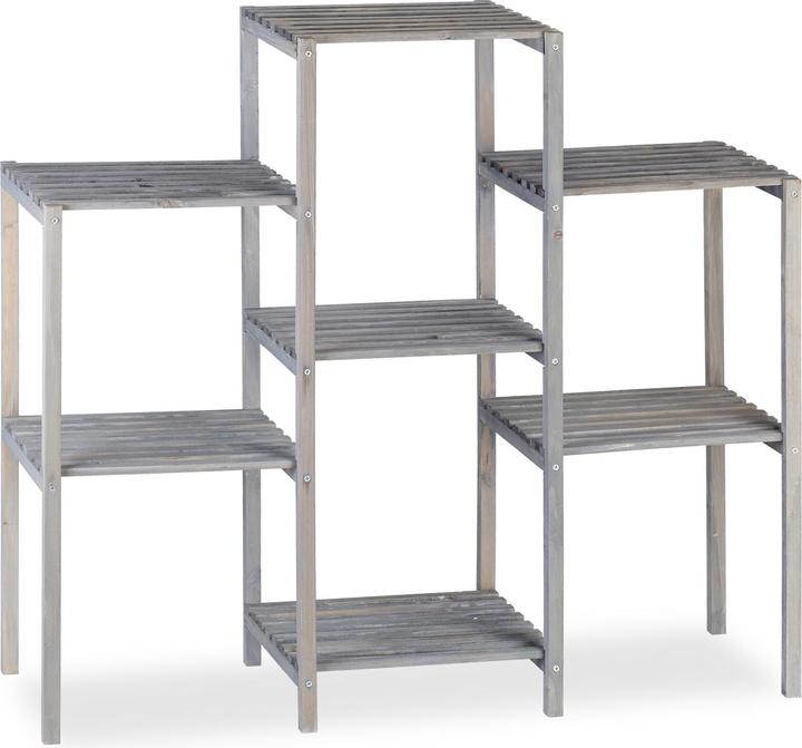 Actual product image Relaxdays Grey Wooden Flower Rack