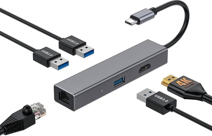 Produktbild CoolBox Hub miniDOCK4 USB-C (USB-C, 5 Ports)