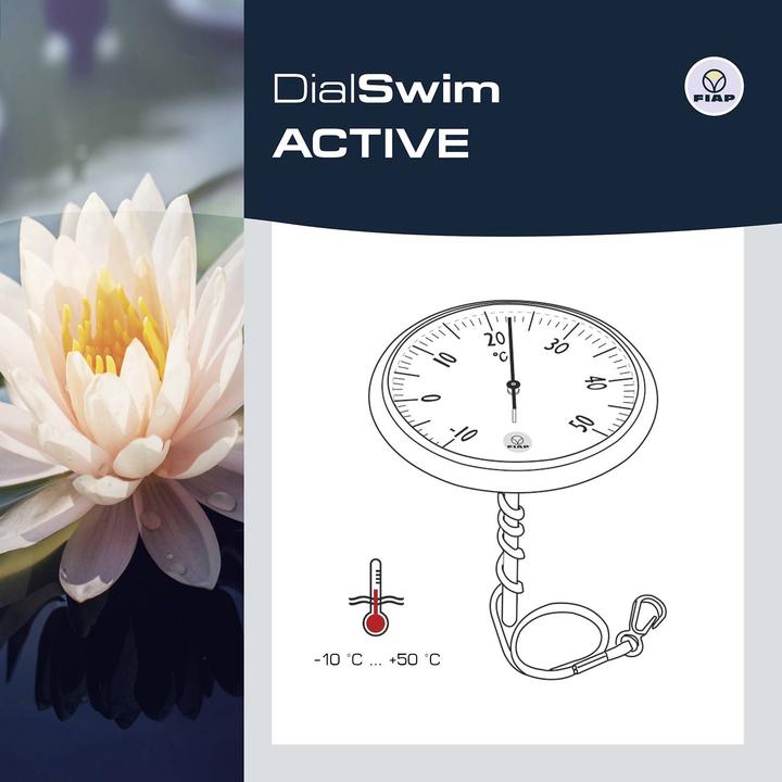 Actual product image Fiap DialSwim ACTIVE pool thermometer stainless steel, blue (anodised)