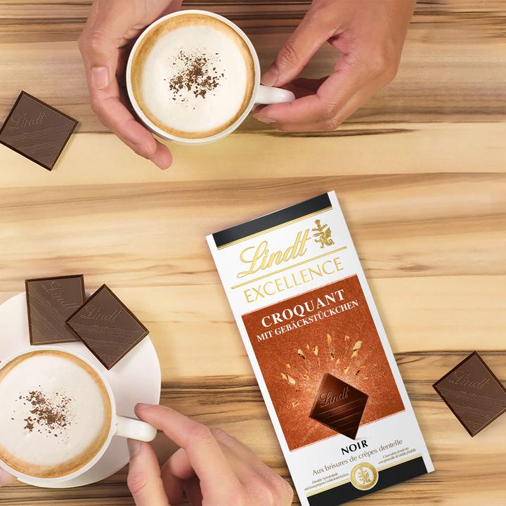 Produktbild Lindt Excellence Dunkel mit Gebäckstückchen (100 g)