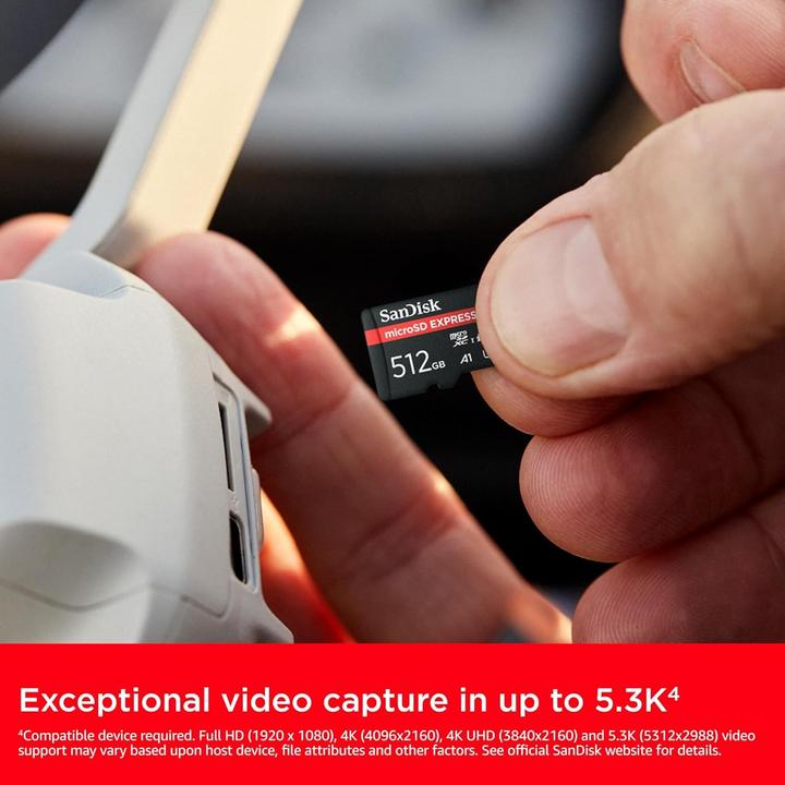 Actual product image SANDISK Express (512 GB, microSD Express, U3, UHS-I)