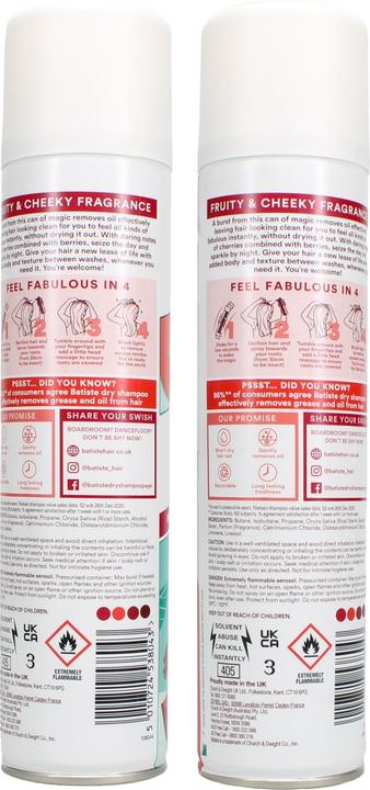 Produktbild Schwarzkopf Batiste, Kirsche, trockenes Shampoo, 200 ml (200 ml, Trockenshampoo)