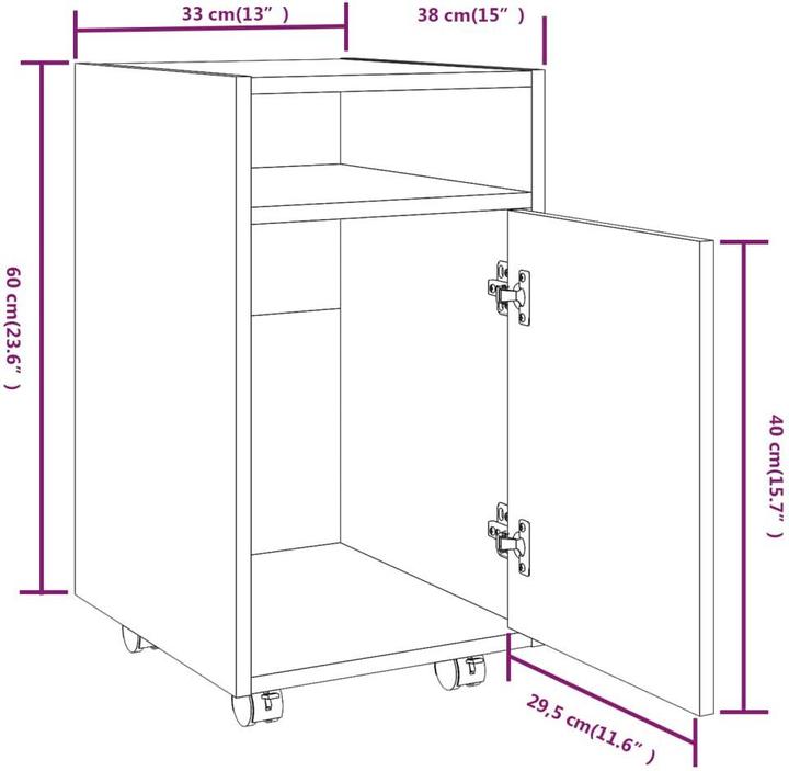 Actual product image vidaXL Seitenschrank (33 x 38 x 60 cm)