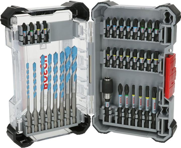 Bosch Professional Zubehör PRO Impact Schrauberbits und Multi Construction Bohrer Mixed Set (Six pans creux TX, Croix Phillips PH, Croix Pozidriv PZ)