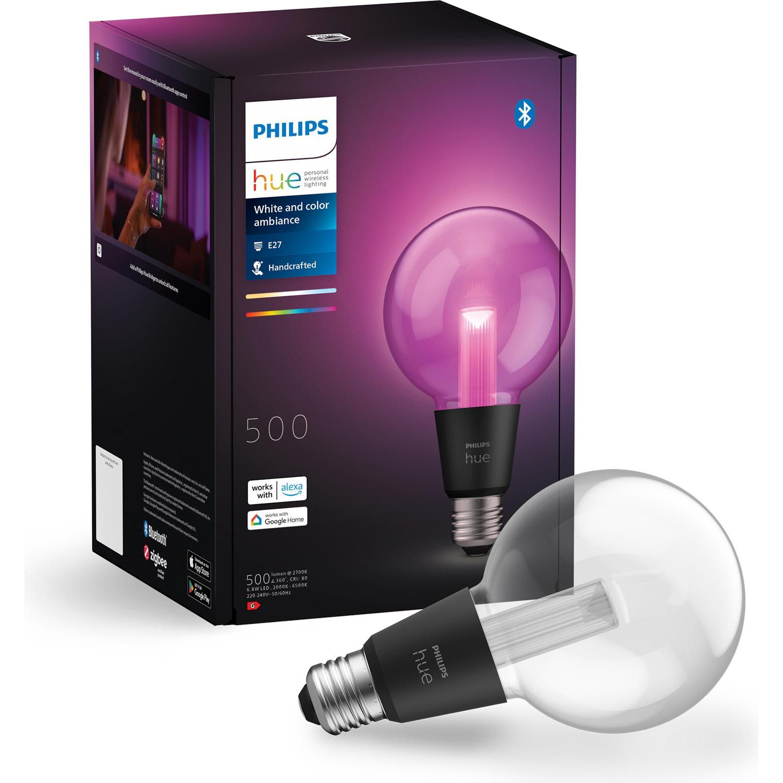 Thumbnail - Philips Hue, Leuchtmittel, White & Color Ambiance Lightguide Globe (E27, 6.80 W, 500 lm, 1 x, G)