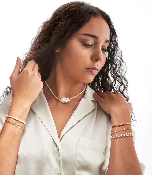 Produktbild Ellenoe Nora (natürliche Süsswasserperlen, 925 Sterling Silber, Messing, 18k vergoldet)
