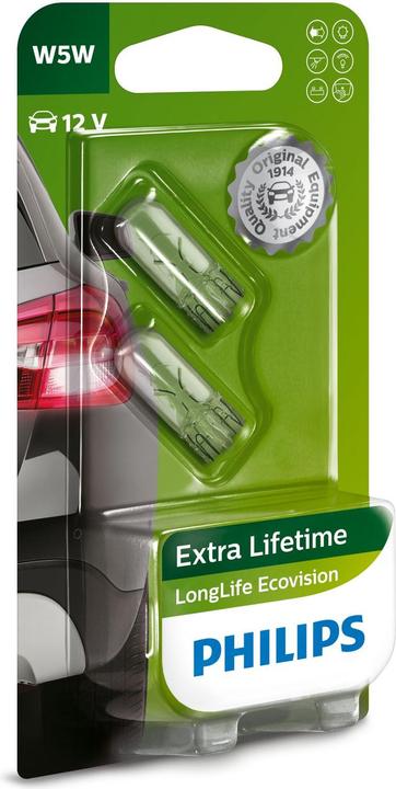 Actual product image Philips LongLife EcoVision (W5W)
