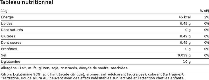 Nährwerte und Zutaten Biotech USA Glutamine Zero (1 Stk., Pulver, 300 g)