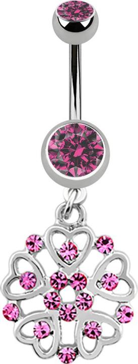 Immagine prodotto Star Piercing Banana in argento con ciondolo cuore fiore rosa (senza ottone, Titanio)
