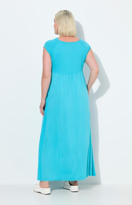 Produktbild Ulla Popken Kleid, A-Linie, gesmokt, Carré-Ausschnitt, Halbarm (54)