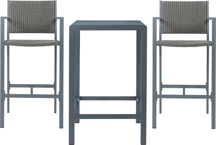 Image du produit Casa.Pro Set de table de bar Avise 3 pcs. aluminium (108 x 70 x 70 cm)