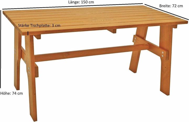 Produktbild Degamo Gartentisch FREITAL (150 x 70 x 74 cm)