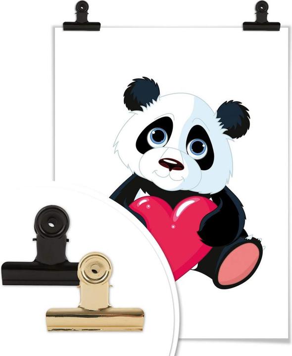 Image du produit Trenddeko Panda avec coeur (100 x 120 cm)