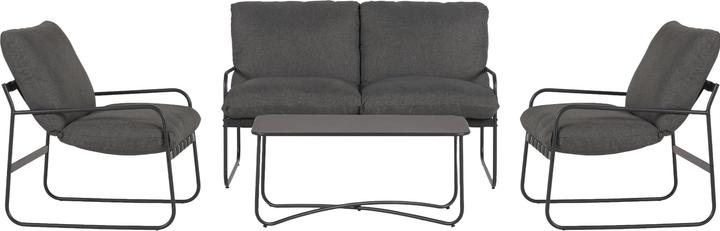 Schou Loungeset Theodor Deluxe, Set 4-teilig, Schwarz/Grau
