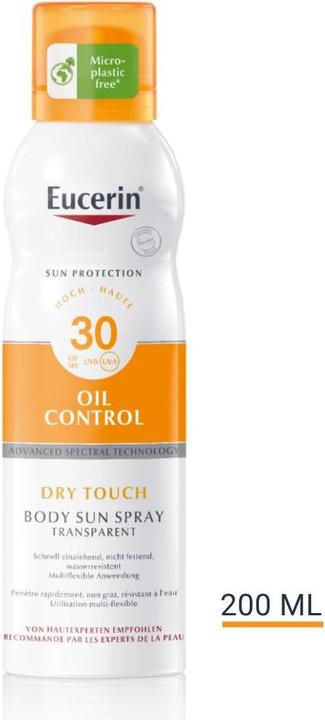 Image du produit Eucerin SUN Body Spray Oil Control Dry Touch LSF 30 (Spray solaire, SPF 30, 200 ml, 192 g)