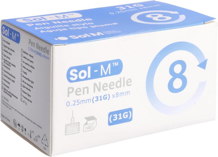 Sol-m Pen needle 31G 0.25mmx8mm 100 pcs.