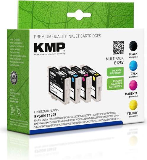 Produktbild KMP E125V Multipack BK/C/M/Y kompatibel mit Epson T 129 (M, C, Y, BK)