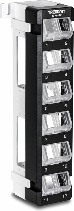 Actual product image Trendnet Keystone Patch Panel TC-KP12V 12-Port Blank Angled Wall