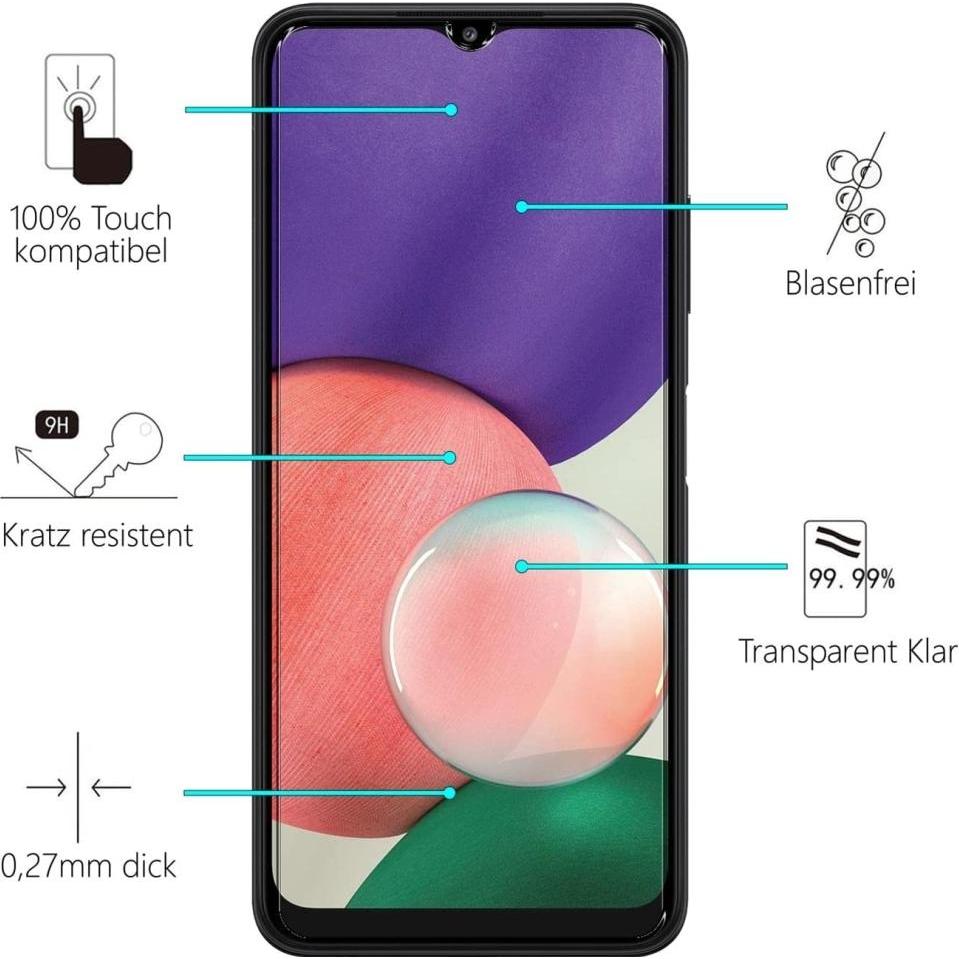 Thumbnail - Screenguard Samsung Galaxy A22 5G Panzerglas Schutzfolie Case Friendly Design (1 Stück, Samsung Galaxy A22 5G), Smartpho...
