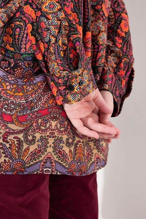 Produktbild Ulla Popken Hemdbluse, Mustermix, Hemdkragen, Langarm (42, 44)