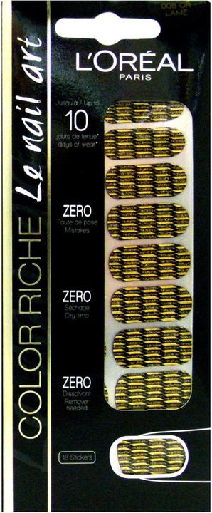 L'Oréal Paris Color Riche Nail 008 Gold Lame 18 Sticker (Nagellackentferner, Gold Lame)