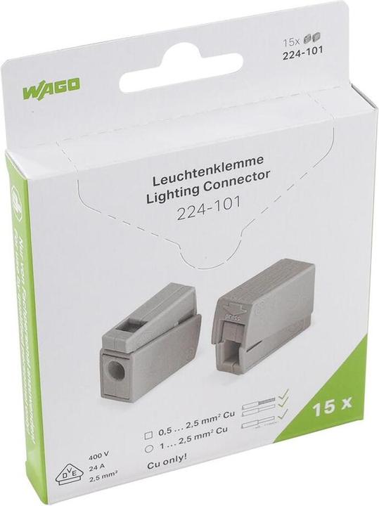 Actual product image Wago Light clamp 0.5 - 2.5mm2 gray, PU 100 pcs.