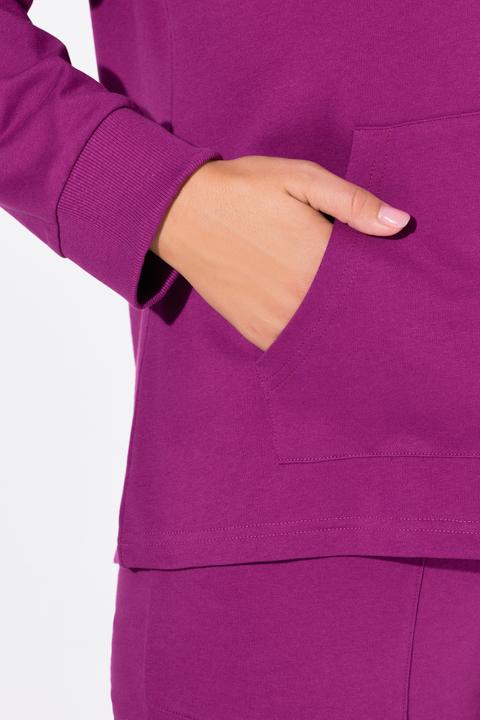 Produktbild Ulla Popken Sweatjacke, Stehkragen, Kängurutasche, hinten länger (46, 48)