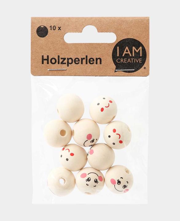 Immagine prodotto I Am Creative Holzperlen Gesicht, Lachend