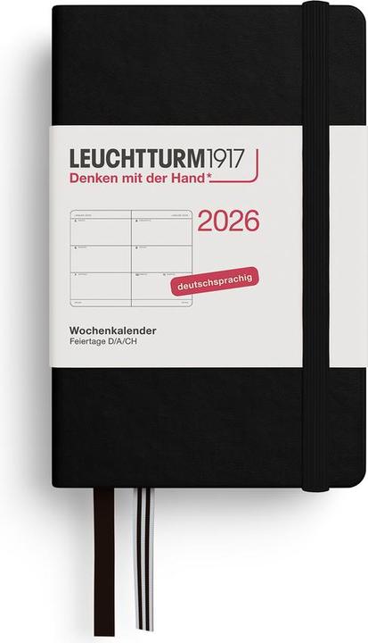 Image du produit Leuchtturm1917 Leuchtturm 1w/2s Mini Hc Schwarz (A7, 1 semaine / 2 pages)