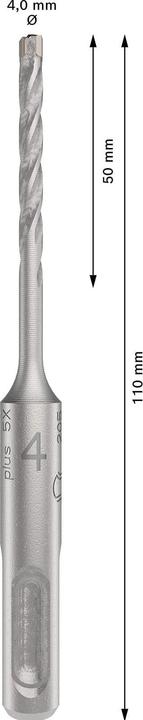 Immagine prodotto Bosch Professional Zubehör Punta per martello PRO SDS plus-5X, 4 x 50 x 110 mm (4 mm)