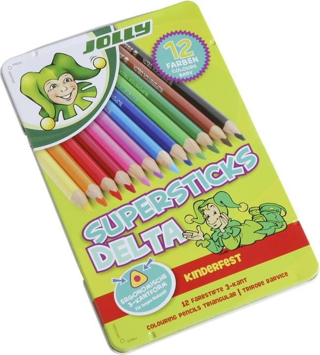 Image du produit Jolly 12 crayons de couleur SUPERSTICKS DELTA, couleurs assorties (12 x)