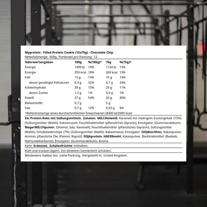 Actual product image MyProtein Gooey Filled Cookie (Chocolate chip, 12 pcs., 900 g)