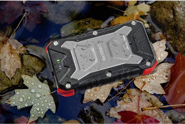 Produktbild Voltcraft VC PB PD65W Rugged Powerbank 30000 mAh Power Delivery 3.0 Li-Ion Schwarz-Rot LED Taschenl (30000 mAh, 111 Wh)