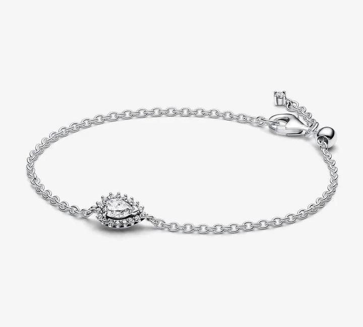 Actual product image Pandora Sparkling Pear Wreath Link Bracelet (18 cm, Sterling silver 925)