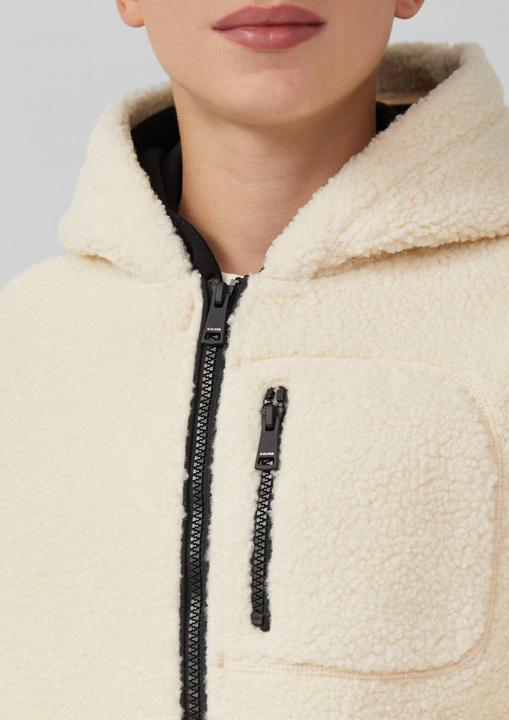 Produktbild S.Oliver Outdoor-Jacke Teddyplüsch-Jacke mit Kapuze und Wording-Prägung (158, 164)