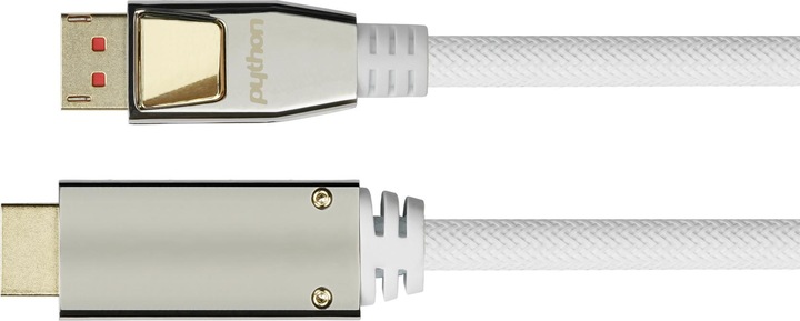 Produktbild Python PYT M0221 DP 1.4 auf HDMI 2.0 A Stecker, Nylon, 4K@60Hz, 1 m, weiss (1 m, DisplayPort)