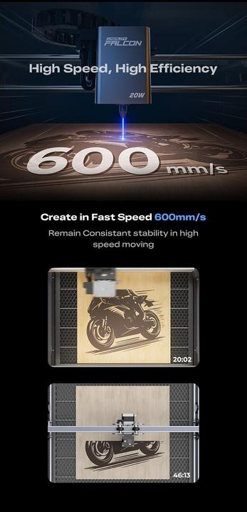 Image du produit Creality Falcon A1 Pro 20W, Drucktechnik: Keine, Anzahl Extruder
