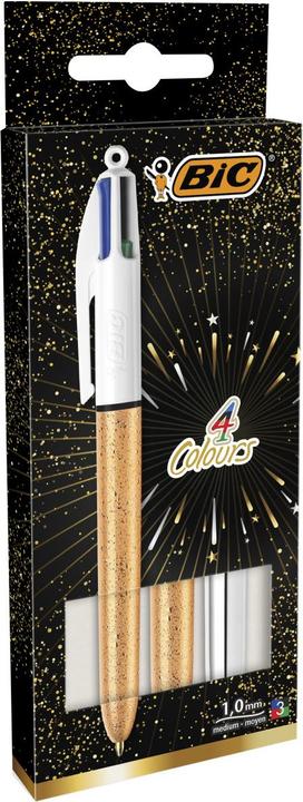 Produktbild Bic Kugelschreiber 4 Colours Party Medium (M), 3 Stück (Silber, Gold, 3 x)