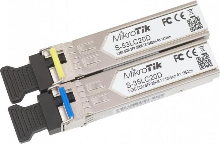 Produktbild MikroTik S-3553LC20D. Datenübertragungsrate (Maximum): 1250 Mbit/s, Schnittstelle: SFP, Optischer Kabelverbin