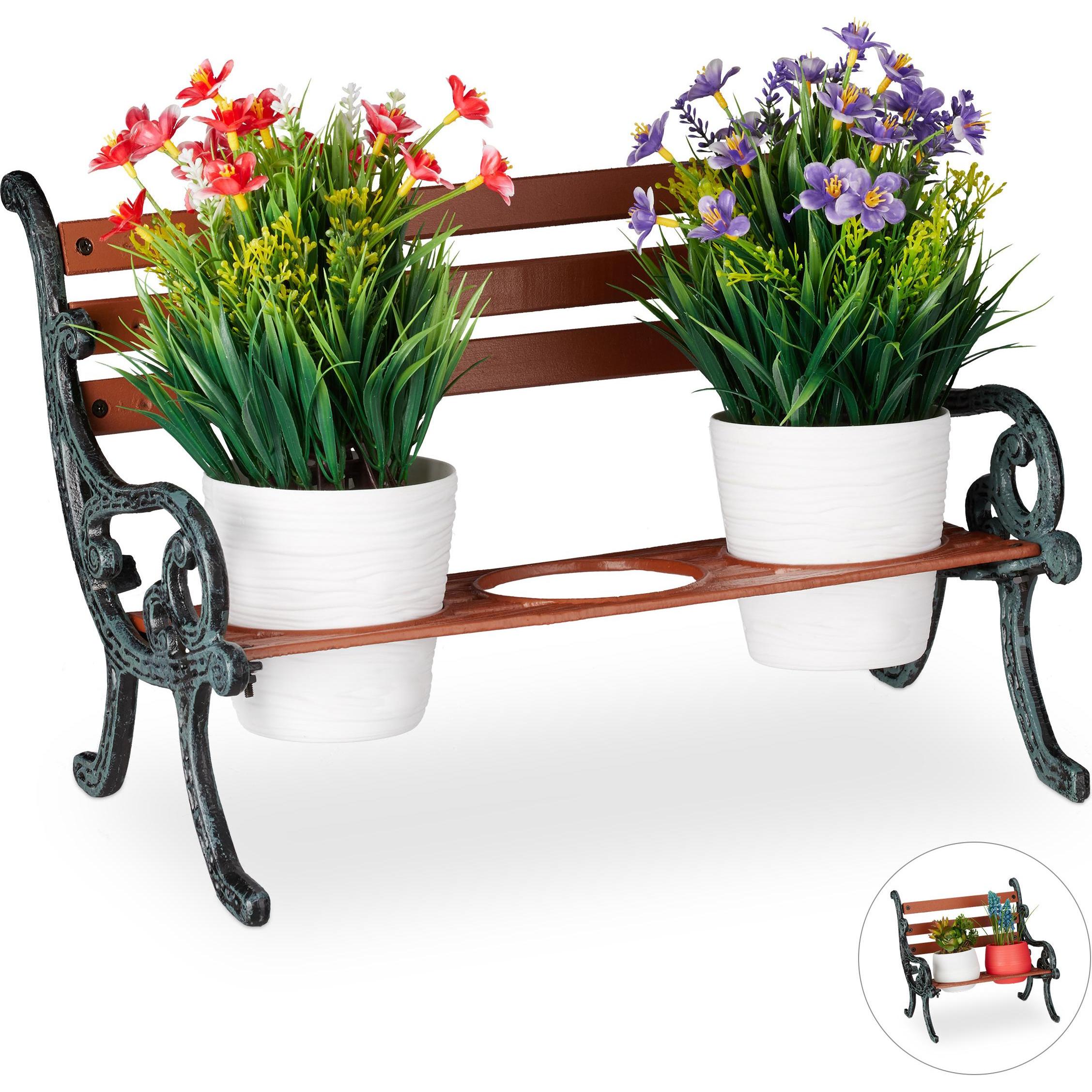 Thumbnail - Relaxdays, Aussendekoration, Mini-Blumenbank