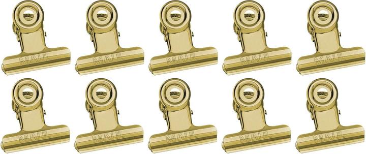 Maul 10 Foldbackklammern gold 3,0 cm