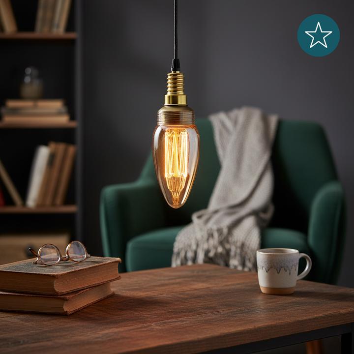 Produktbild Luxula LED-Filament-Lampe,, Vintage Kerze, E14, 2,3W, 65lm, 1800K (E14, 65 lm, 1 x)