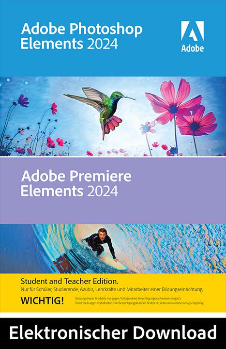 Produktbild Adobe Photoshop & Premiere Elements 2024 Student and Teacher Edition (1 User, unbegrenzt)